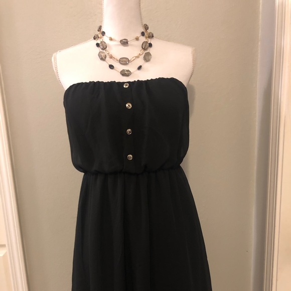 black strapless summer dress